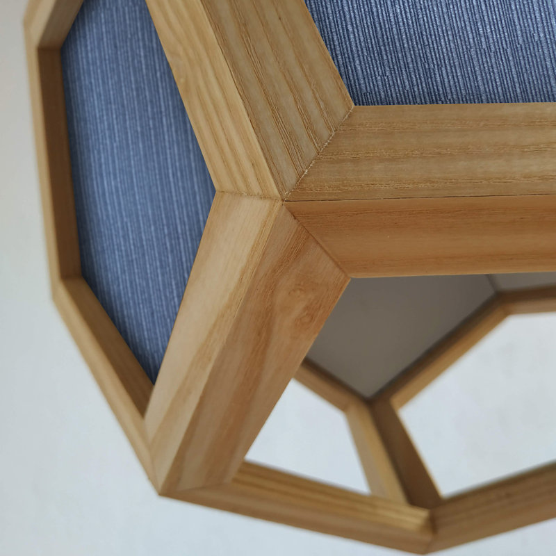 Belfiore 1 - Light Oil Geometric Pendant, Oak/Blue