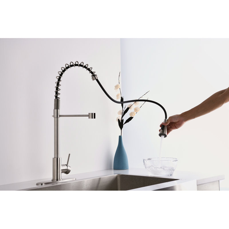Le système de filtration d'eau de robinet de cuisine à une poignée à ressort moderne à arc unique se plie comme vous le souhaitez