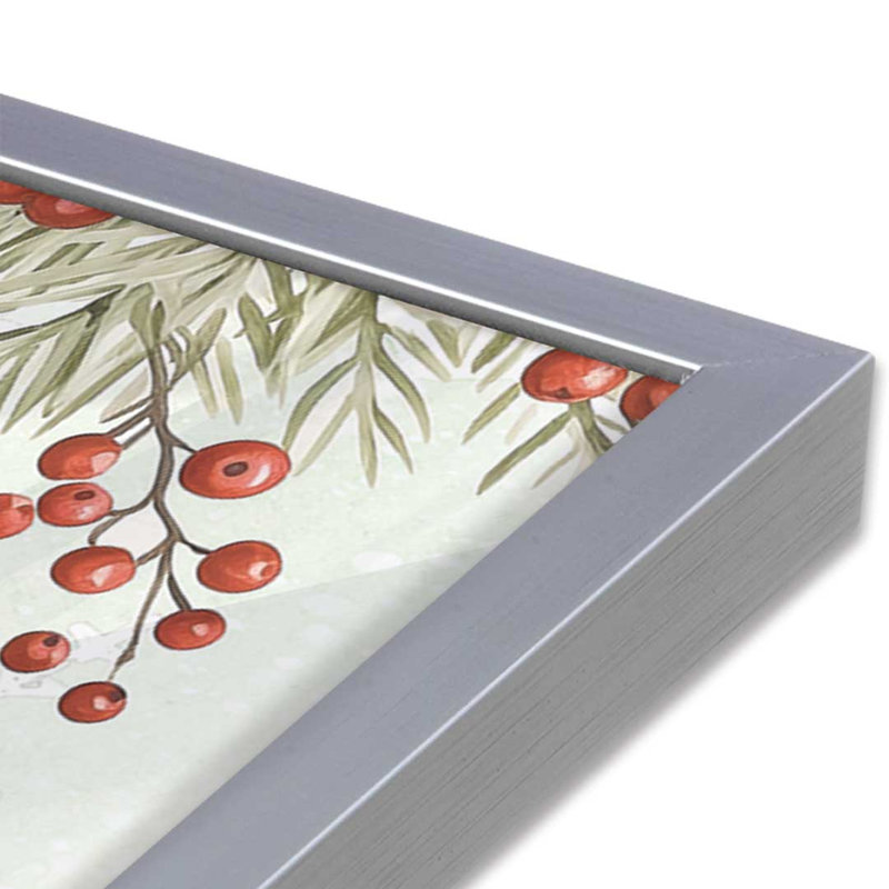 «Christmas in Bloom I» par Nicole DeCamp, reproduction d'art, L 12 po x H 12 po, Argent, Impression encadrée