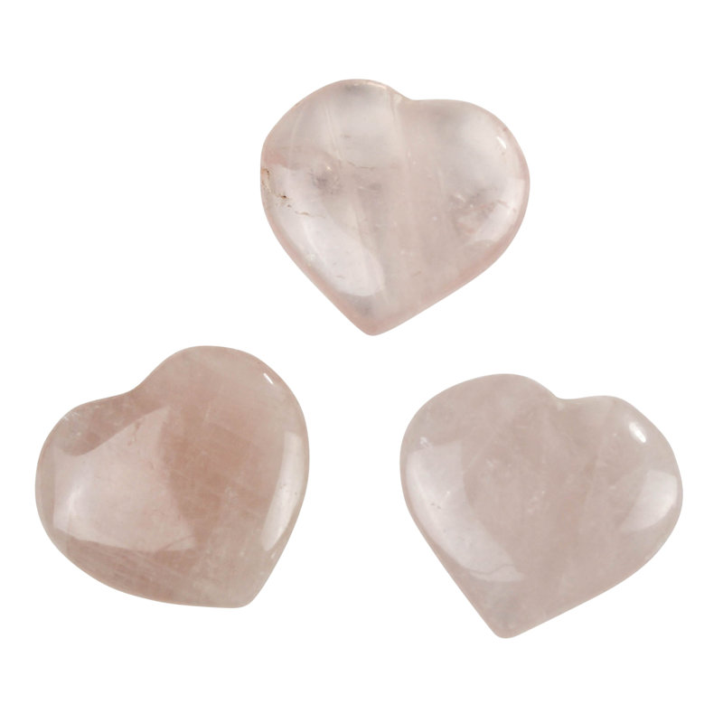 Heart, White Quartz, Pink