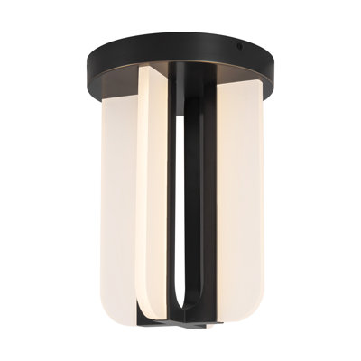 Anders 8-in Black dimmable LED Semi-Flush Mount