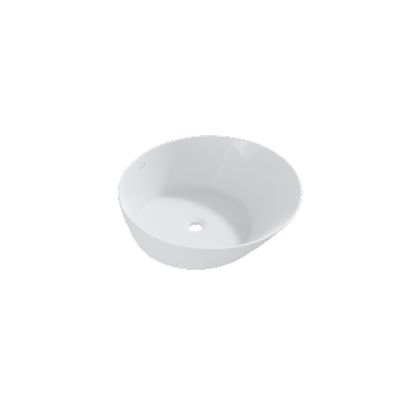 Lavabo de salle de bain à bateau circulaire blanc en argile réfractaire