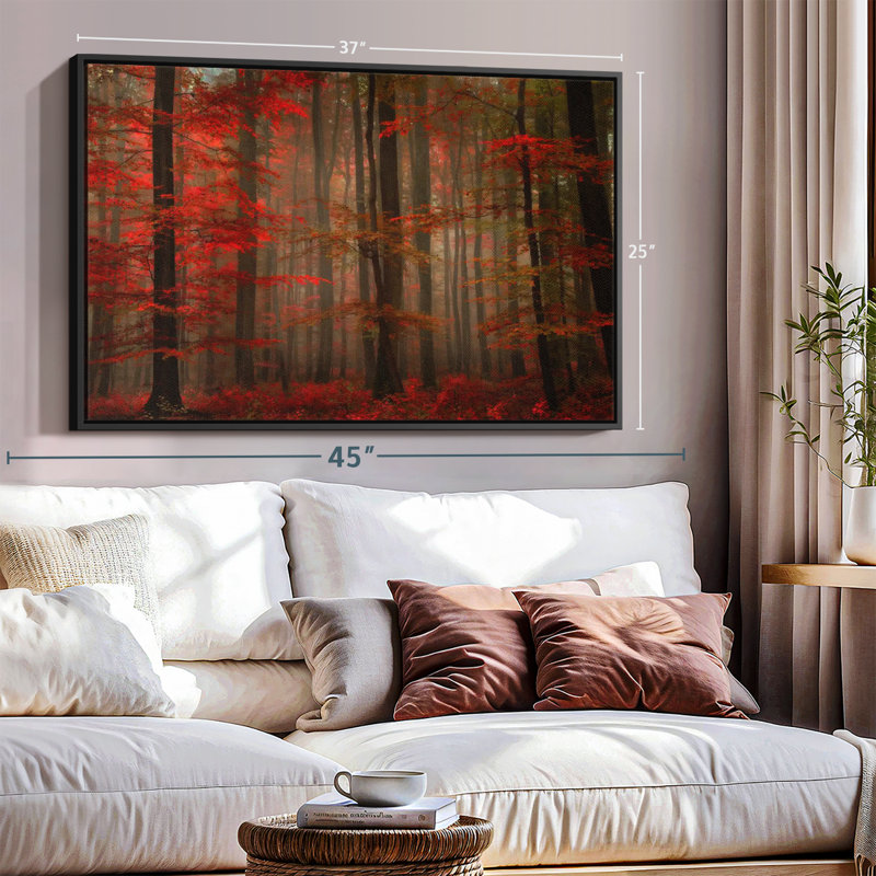 Impression sur toile Fiery Autumn Forest, H 37 po x l 25 po