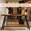 Large Entryway Console Table With Double Storage Shelves, Sturdy Sofa Table For Living Room, Hallway, Or Foyer, Rustic Brown Finish