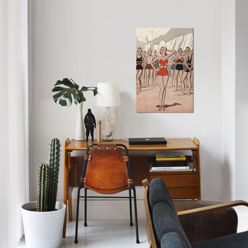 « 30' 'beach lady' », impression sur toile, H 26 po x l 18 po x P 1,5 po, Pas de tapis, Toile tendue