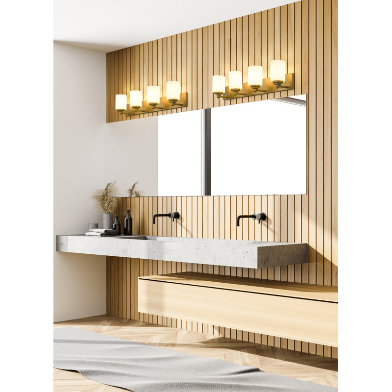 Éclairage pour meuble-lavabo à 4 lumières à intensité variable PASCALE, Or brossé