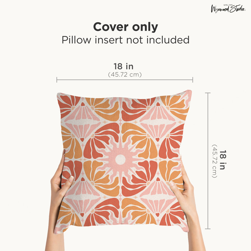 Housse de coussin floral en polyester