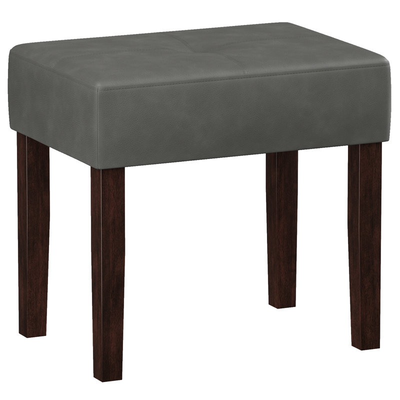 Tabouret de repose-pieds en cuir synthétique Norena, Cuir synthétique gris