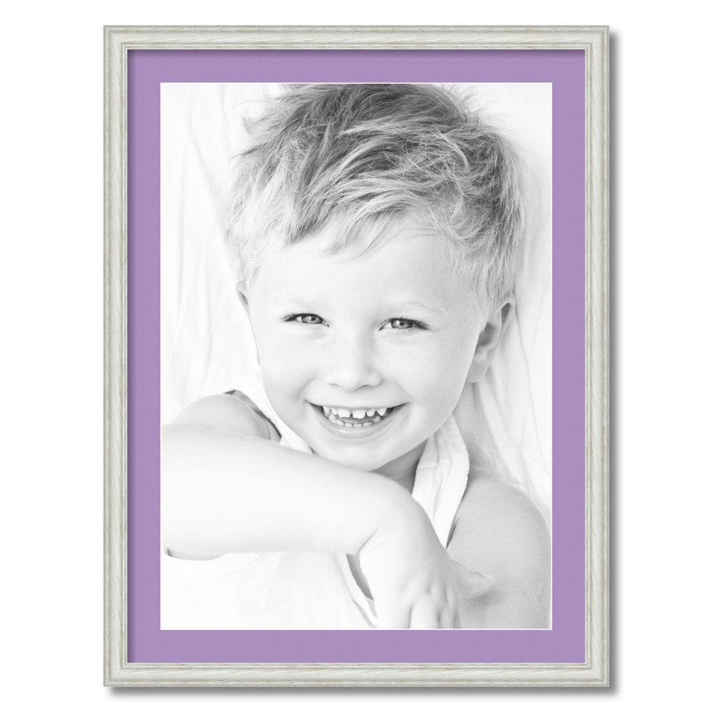 Wood Matte Picture Frame with Mat, Lavender Mist