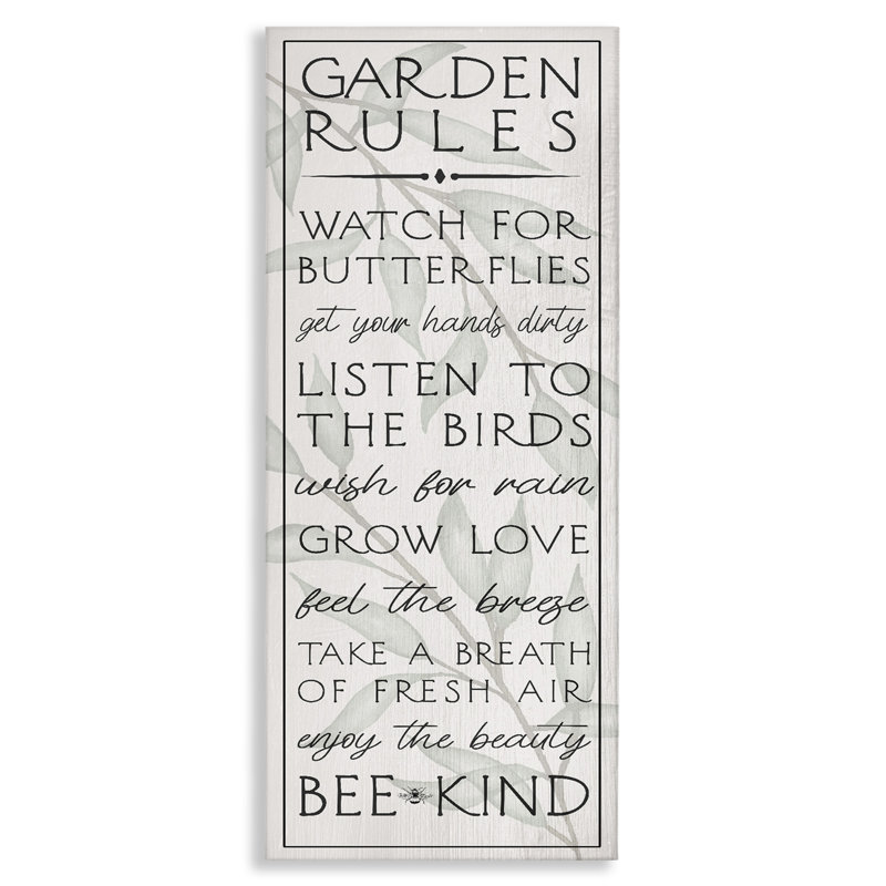 «Uplifting Garden Rules», conception par Lil 'Rue, H 48 po x l 20 po
