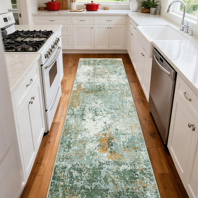 Tapis de couloir 2 x 6 Modern Modern - lavable, antidérapant pour les couloirs, la cuisine, la salle de bain et la salle de lavage