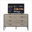 Commodes | Commode de rangement robuste à 6 tiroirs, style rustique, bois d'ingénierie et amp; Structure en acier, 48 pouces, gris ardoise | Panneau de particules | Chambre à coucher