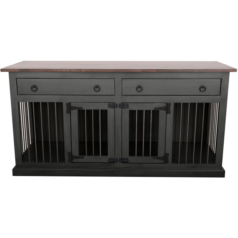 Erial Furniture Style Crate with 2 Doors, Small (30" H x 64" W x 24" D), Iron Ore