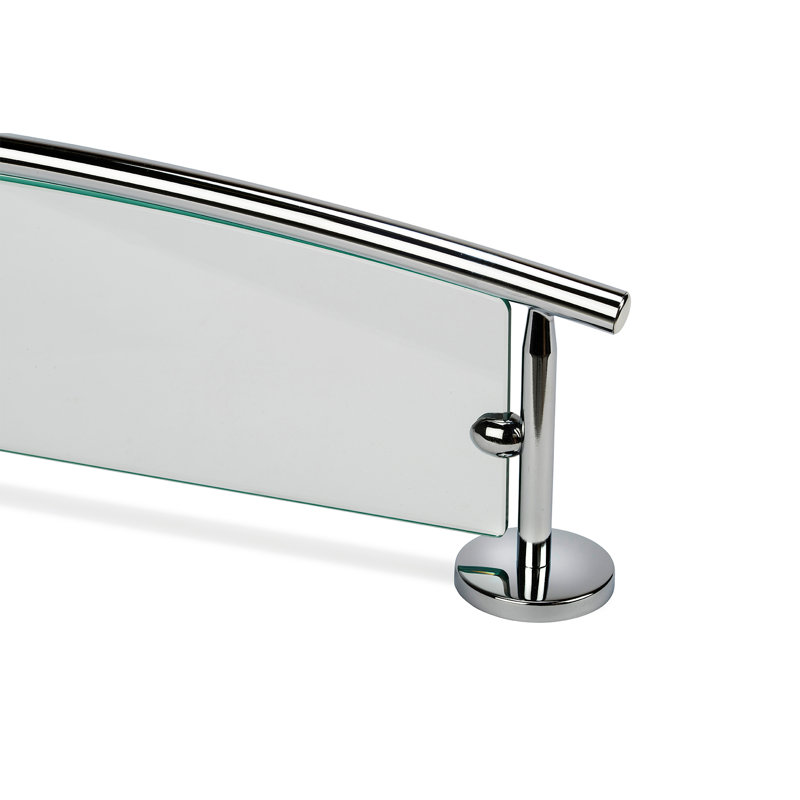 Hampstead Wall Mounted Glass Shelf with Chrome Brackets