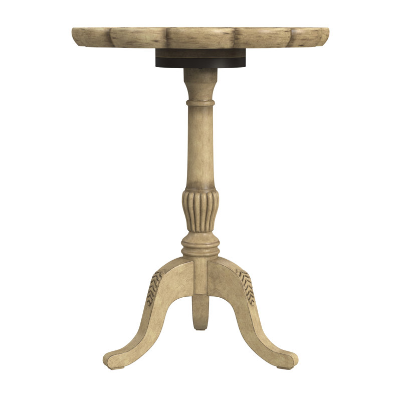 Dansby Pedestal Side Table, Antique Beige