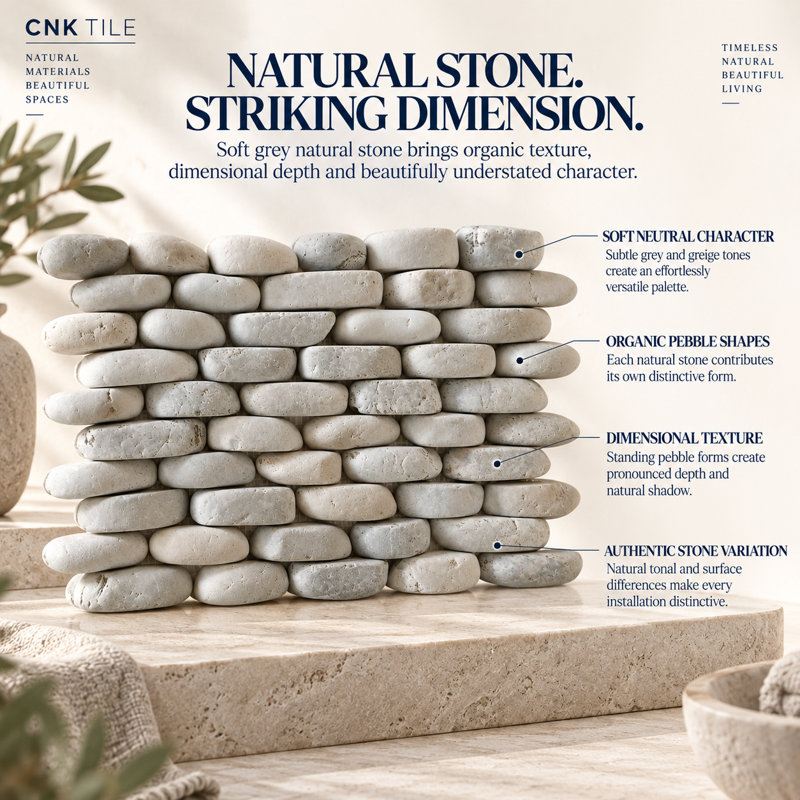 CNK Tile Grey Standing Pebble