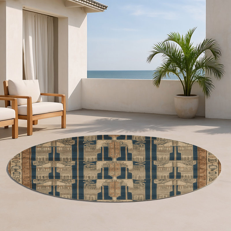Tapis intérieur et extérieur ArtDeco, Rond 5 pi