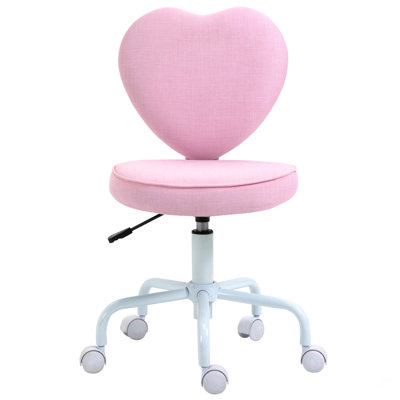 Heart Love Shaped Back Design Office Chair With Adjustable Height And 360 Swivel Castor Wheels