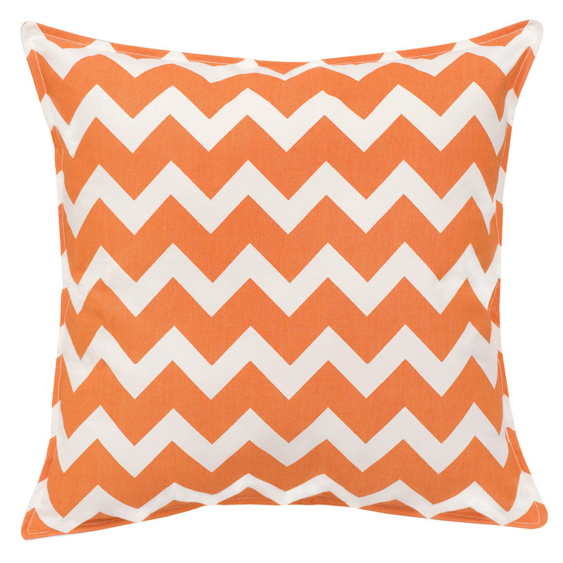  Coussin en coton à chevrons, Orange