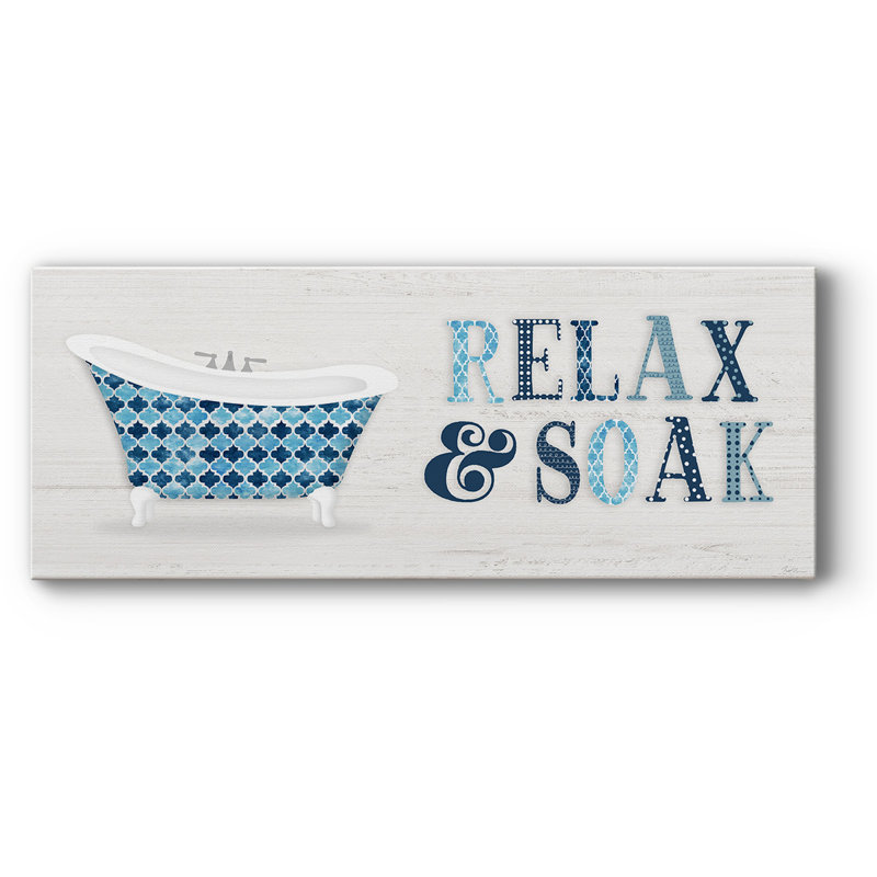 «Relax and Soak», toile tendue avec châssis, H 8 po x l 20 po x P 1,5 po