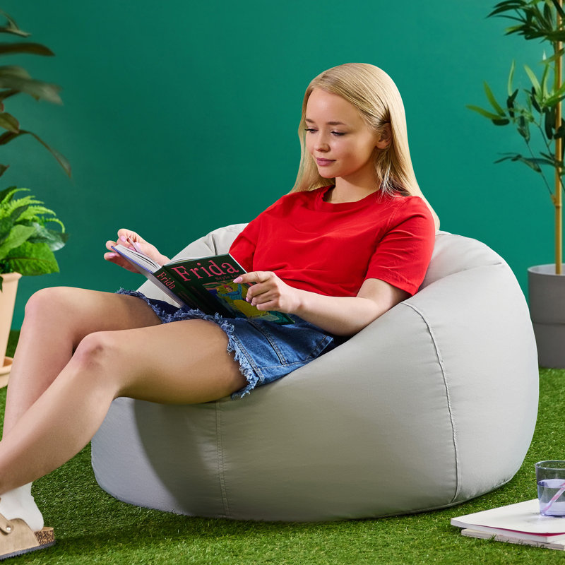 Bean Bag Bazaar Kingston Water-Resistant Classic Bean Bag, Grey