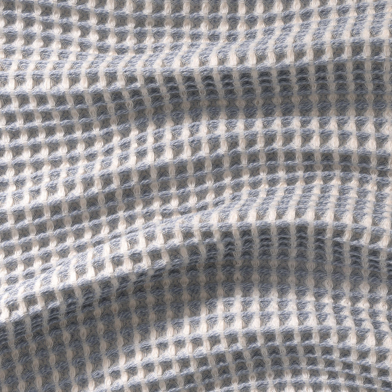 DKNY Pure Yarn Dyed Waffle Unbleached Cotton Bath And Hand Towel 4-Piece Set Natural, Blue