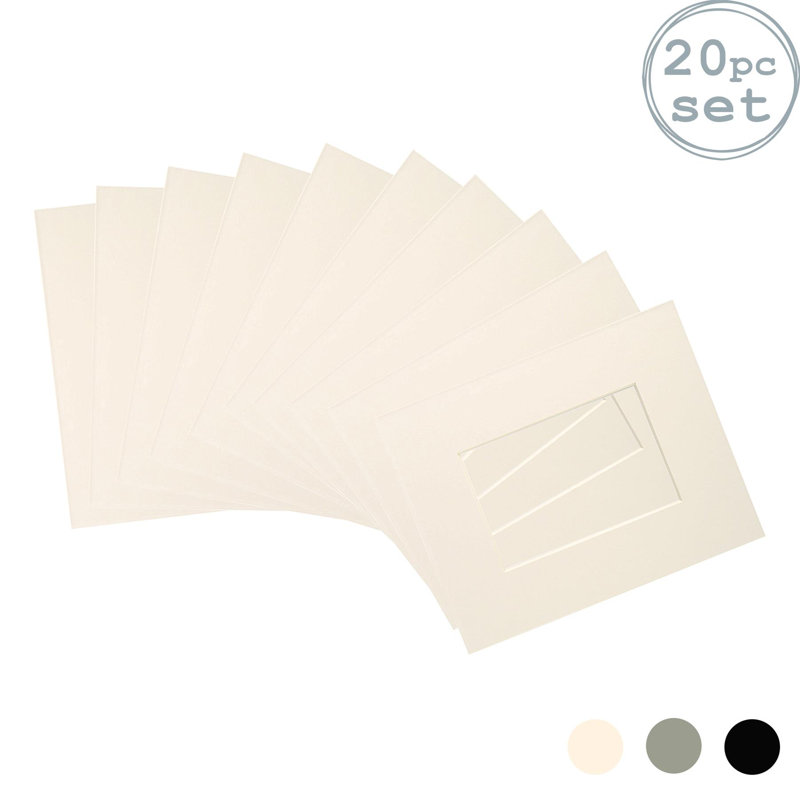 Nicola Spring - Picture Mounts, Ivory, 25cm H x 20cm W x 0.5cm D