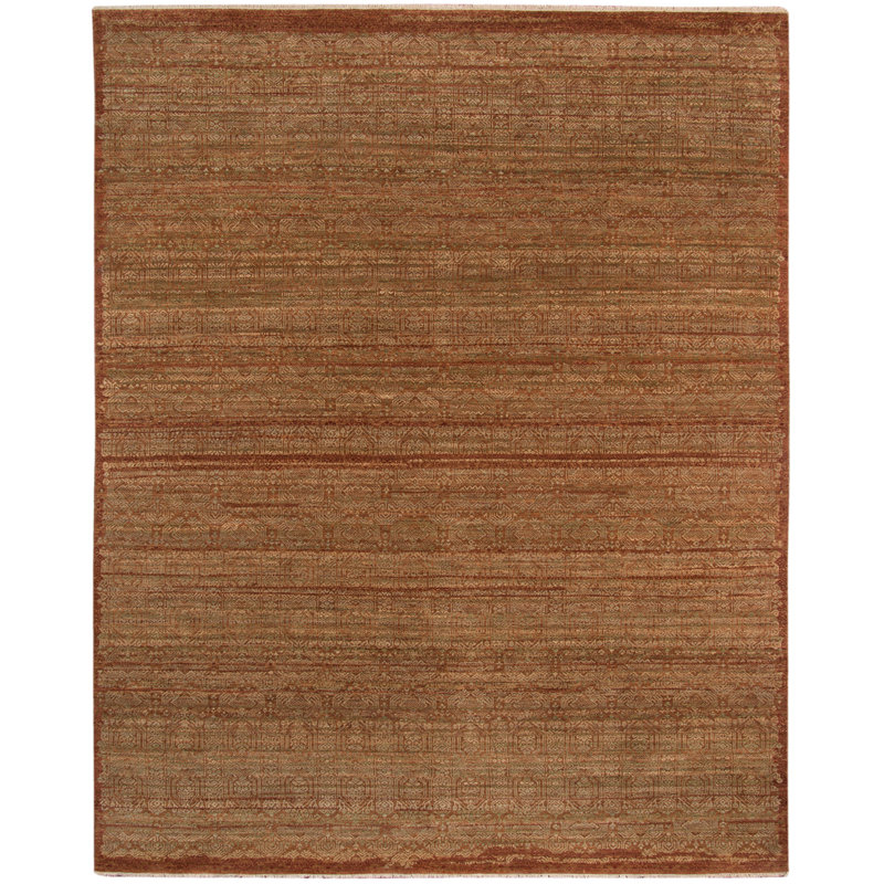 Tapis orange rouille noué à la main Bylas, Rectangle 2 pi x 3 pi