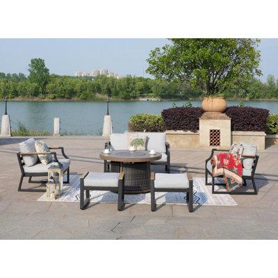 Caro 4 - Person Patio Conversation Set with Cushions