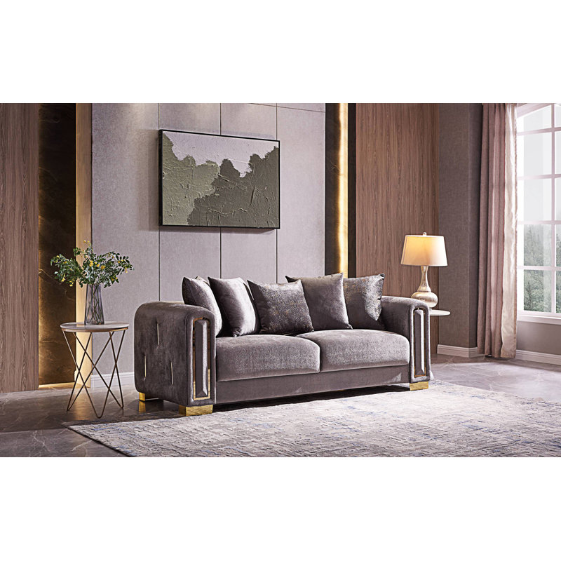 Canapé de style moderne rembourré, Argent argent