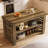 55.12"W Kitchen Island with 2-Tier Open Storage Shelves and Large Worktop, Farmhouse Style