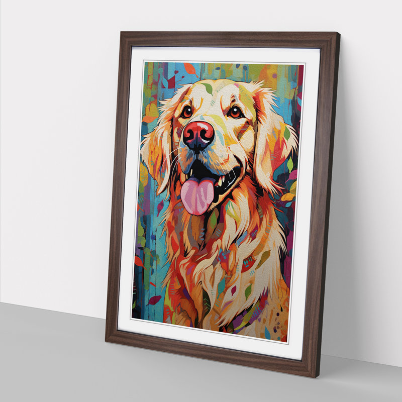 Golden Retriever Modern - Framed Print