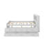 Lit plateforme double avec tête de lit de rangement, lit gigogne, port USB et tiroirs-2033872828