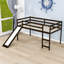 Lit mezzanine simple en bois avec glissade-1985026646