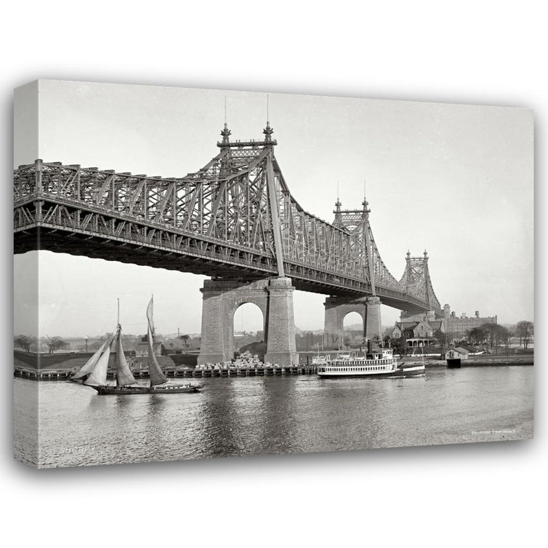 Pont de Queensboro à New York - 1910, H 14 po x l 18 po