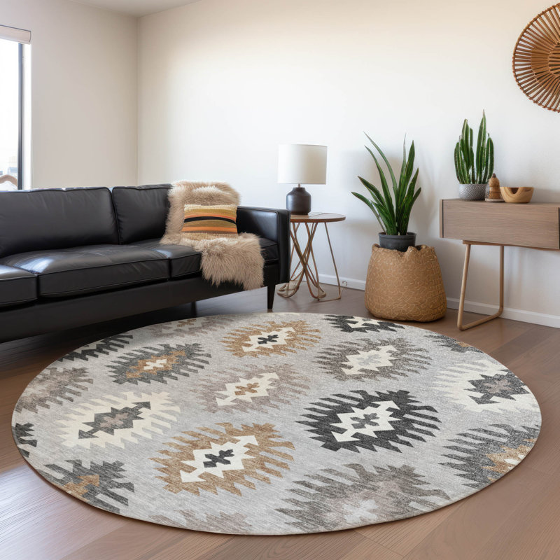 Tapis Chayden avec envers antidérapant, Rond 8 pi