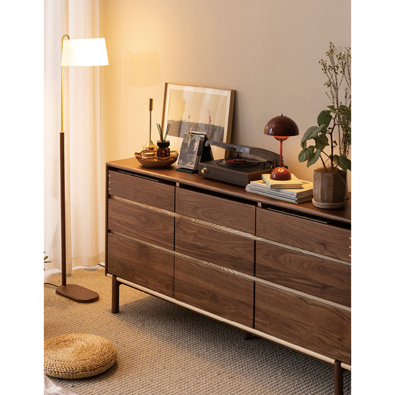 Commode d'appoint console rétro, Noyer
