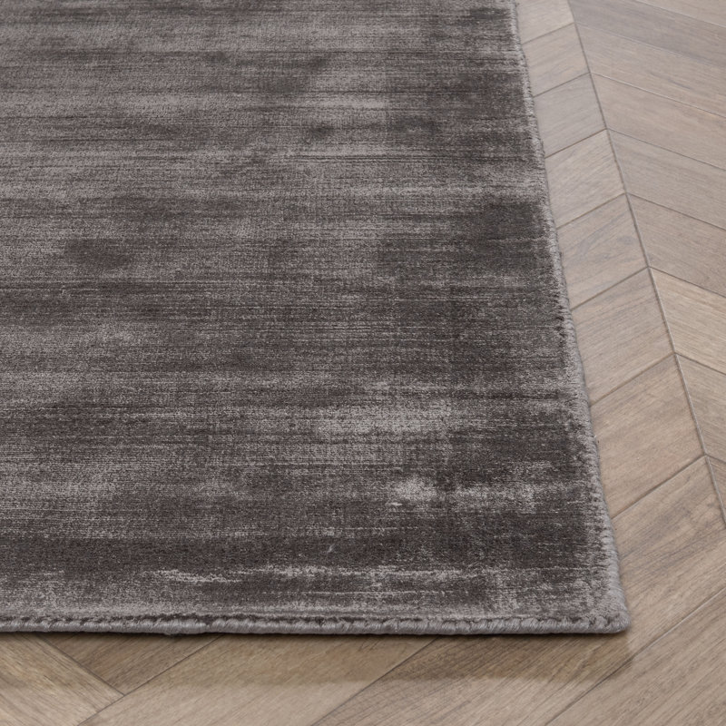 Berlin Distressed Handwoven Fabric Area Accent Rug, Charcoal, Rectangle 8' x 10'