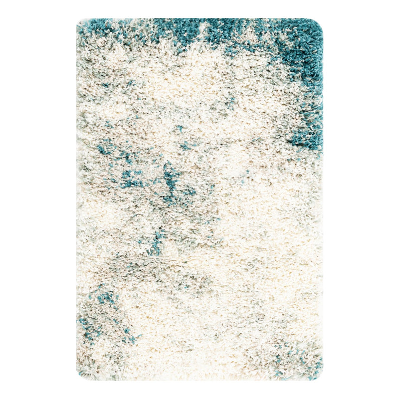 Tapis rond en polypropylène tissé à la machine de 6 pi de couleur gris / ivoire, Rectangle 2 pi x 3 pi 1 po