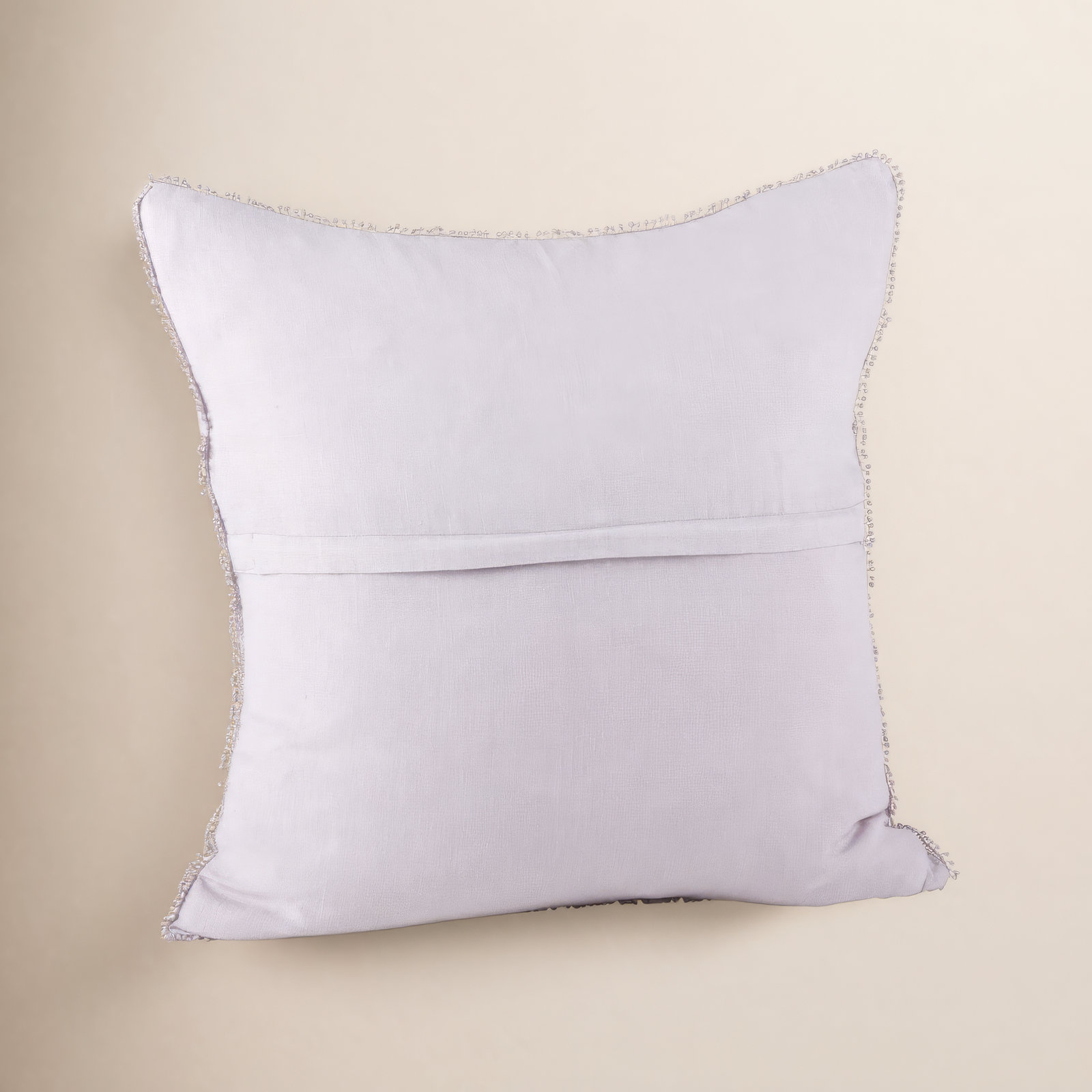 Garter Pom-poms Linen Throw Pillow, Lavender