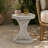 17.5" Hourglass Pedestal End Table – Lightweight Stone-Mix Accent Table, Fully Assembled for Indoor & Covered Outdoor Use-1158071075