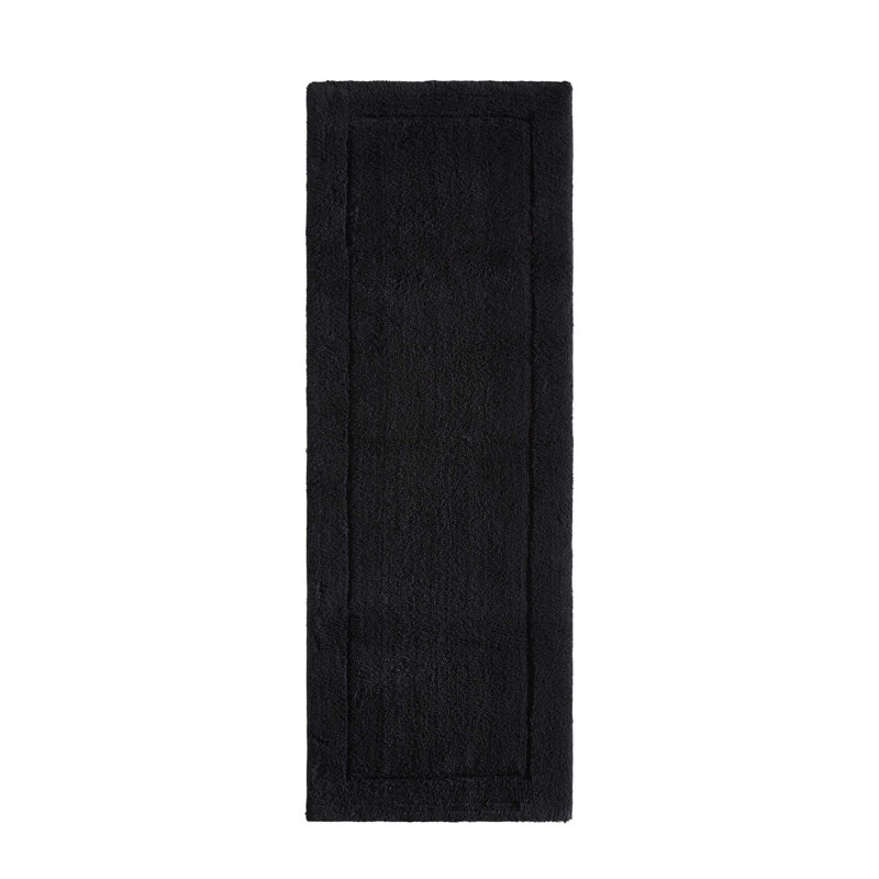 Calvin Klein Cotton Bath Rug, 22" L x 60" W, Black