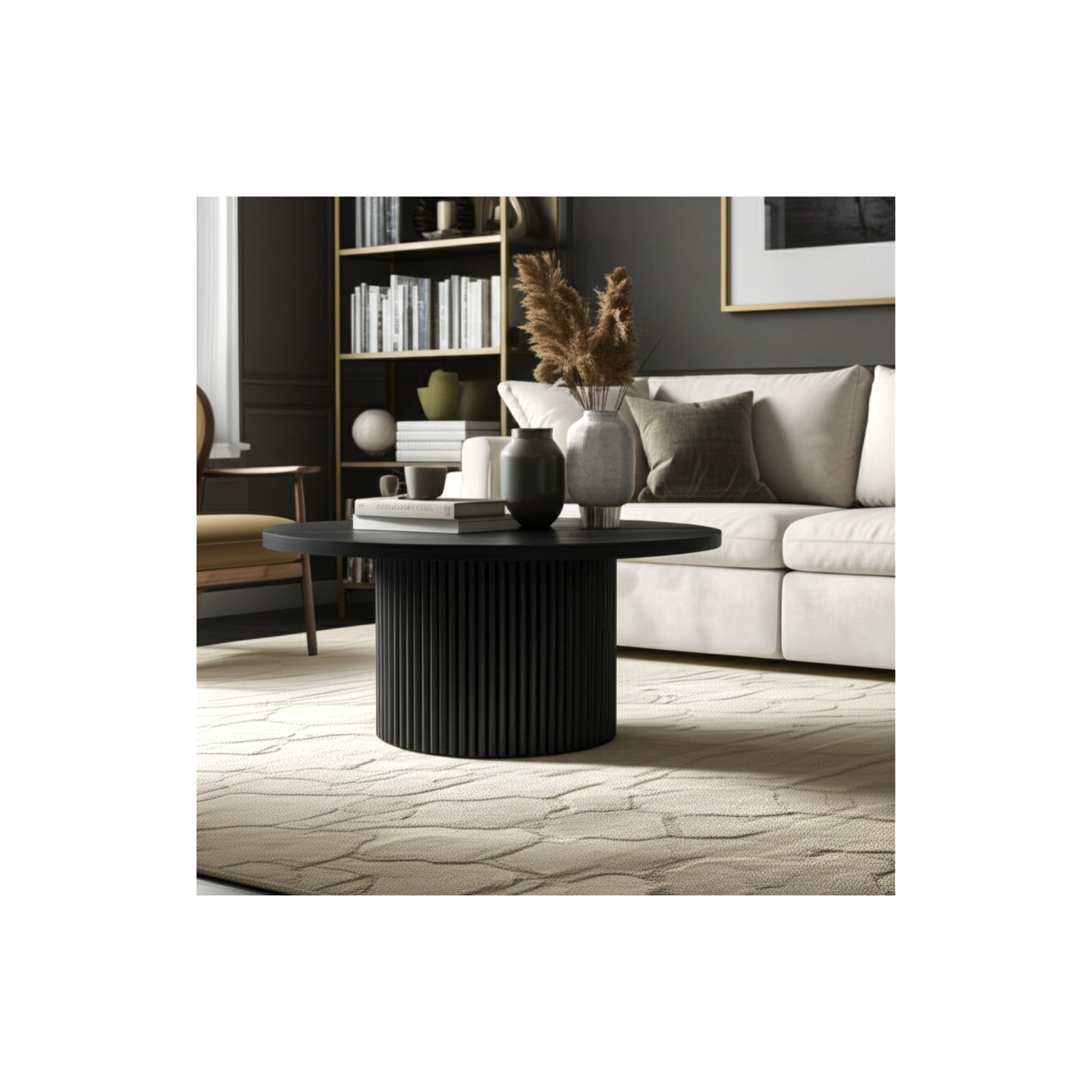 Fairmont Round Cocktail Table, Black