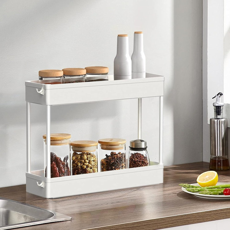 Chariot de rangement à roulettes étroit, organisateur utilitaire étroit pour salle de bain, cuisine et bureau