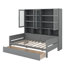 Wooden  Daybed, Boasts Glass-Fronted Storage Units, LED Lighting-96822396-96822397