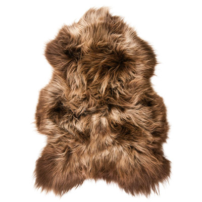 Tapis de zone brisa rouille fait main en peau mouton Anton