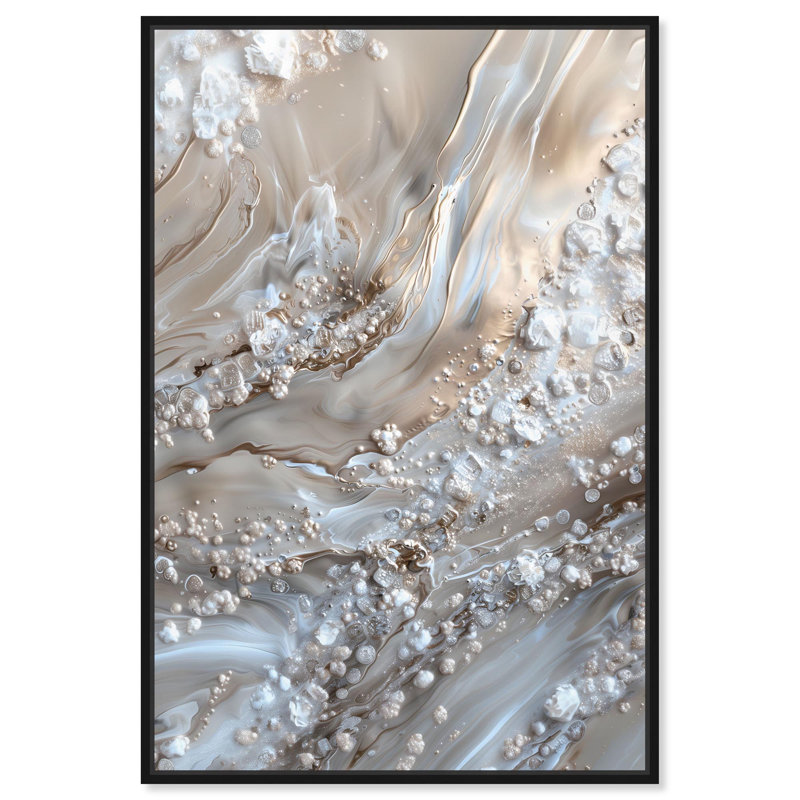 «Effervescent Earth II Canvas Elegant Abstracts» par Art Remedy, H 16 po x l 11 po, Structure noire