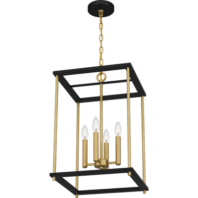Luminaire suspendu noir mat 4 lumières Fitzroy