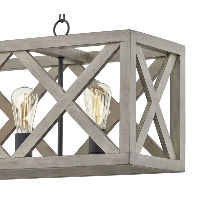 Luminaire suspendu linéaire à 4 lumières pour îlot de cuisine Oppel