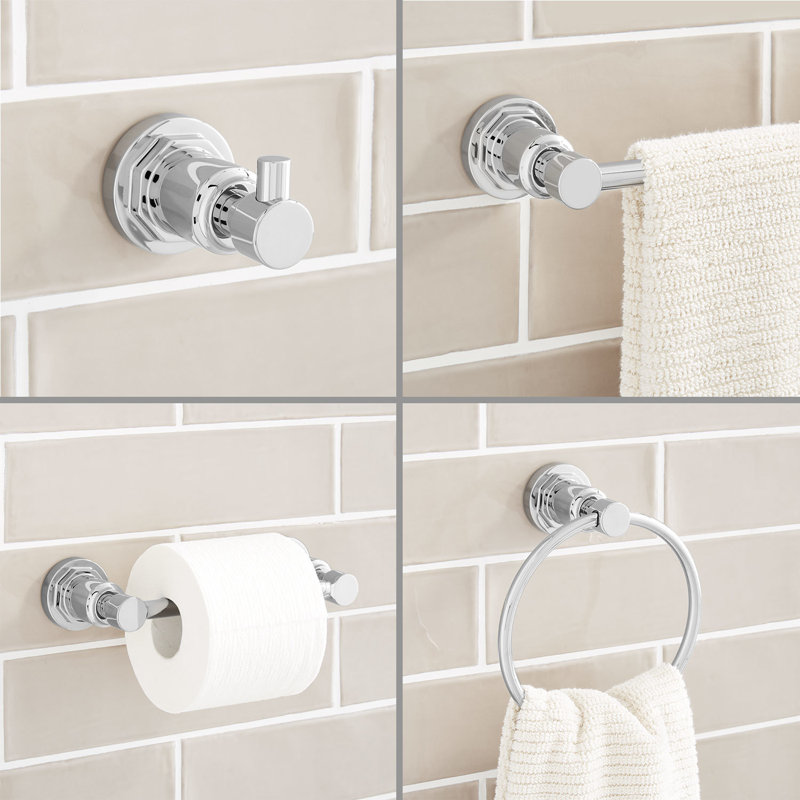 Ensemble de quincaillerie de salle de bain 4 pièces Signature Hardware Greyfield, Chrome